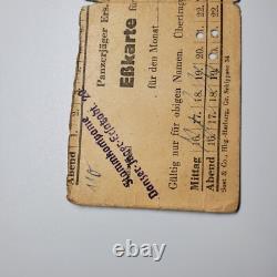 Carte de Mess de la Wehrmacht Allemande Panzerjäger Ersatz Abt. 20 Mai 1943 Document Tamponné Armée