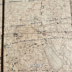 Carte tactique originale allemande de la Seconde Guerre mondiale groupe d'armée Nord Barbarossa invasion de la Lituanie