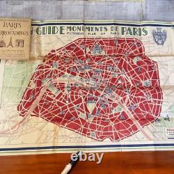 Carte touristique de Paris, France, 1942, Seconde Guerre mondiale, occupation allemande, guide SERP, militaria