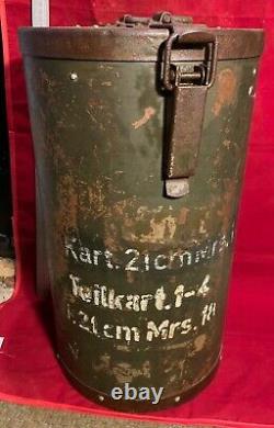 Carton Très Rare 21cm Allemand Ww2 Cannon Charge Tube 1941 Daté