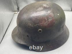Casque M40 de l’armée allemande de la Seconde Guerre mondiale, peint modernement en camouflage style Normandie, taille 64
