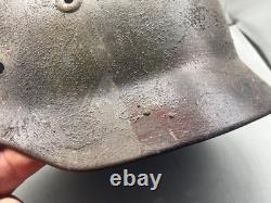 Casque M40 de l’armée allemande de la Seconde Guerre mondiale, peint modernement en camouflage style Normandie, taille 64