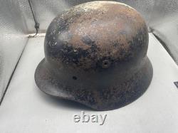 Casque M40 de l’armée allemande de la Seconde Guerre mondiale, peinture noire d’origine, taille 64