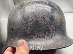 Casque M40 de l’armée allemande de la Seconde Guerre mondiale, peinture noire d’origine, taille 64