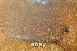 Casque M42 de l'armée allemande de la Seconde Guerre mondiale, bonne peinture, dommages de bataille, tampon, de la visite en Normandie