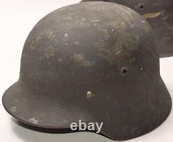 Casque Stahlhelm M35 ET62 de l'armée allemande de la Seconde Guerre mondiale avec doublure nommé original