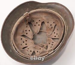 Casque Stahlhelm M35 ET62 de l'armée allemande de la Seconde Guerre mondiale avec doublure nommé original
