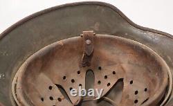 Casque Stahlhelm M35 ET62 de l'armée allemande de la Seconde Guerre mondiale avec doublure nommé original