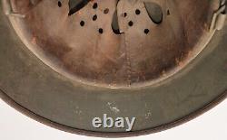 Casque Stahlhelm M35 ET62 de l'armée allemande de la Seconde Guerre mondiale avec doublure nommé original