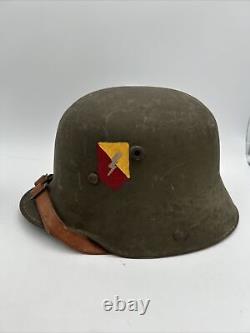 Casque allemand authentique de l'armée de la Première Guerre mondiale modèle M16 avec doublure en cuir