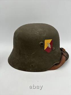 Casque allemand authentique de l'armée de la Première Guerre mondiale modèle M16 avec doublure en cuir