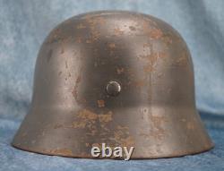 Casque de combat M35 en acier bleu de l'Armée de l'Air allemande Luftwaffe de la Seconde Guerre mondiale, vétéran.