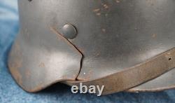 Casque de combat M35 en acier bleu de l'Armée de l'Air allemande Luftwaffe de la Seconde Guerre mondiale, vétéran.