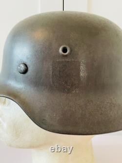 Casque de combat M40 DD de l'armée allemande de la Seconde Guerre mondiale, totalement original et rare