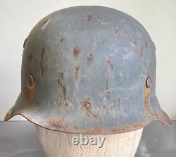 Casque de combat M42 de l'armée allemande ou d'élite de la Seconde Guerre mondiale et bande de doublure hkp62