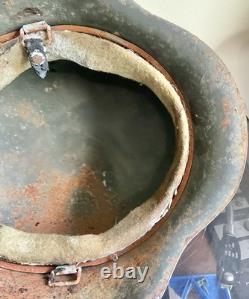 Casque de combat M42 de l'armée allemande ou d'élite de la Seconde Guerre mondiale et bande de doublure hkp62
