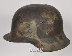 Casque de combat camouflé M42 original allemand de la Seconde Guerre mondiale