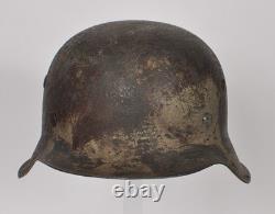 Casque de combat camouflé M42 original allemand de la Seconde Guerre mondiale