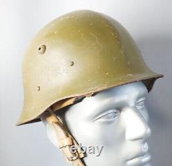 Casque de combat en acier de l'armée bulgare de type 1 de la Seconde Guerre mondiale M36 M1936 avec bord roulé