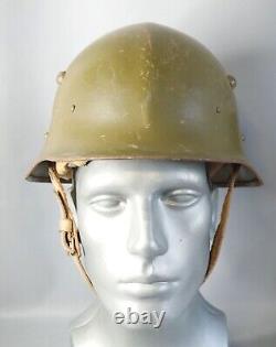 Casque de combat en acier de l'armée bulgare de type 1 de la Seconde Guerre mondiale M36 M1936 avec bord roulé