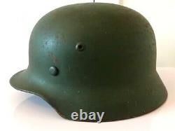 Casque de combat vert foncé pomme de l'armée allemande de la Seconde Guerre mondiale M35 (Heer)