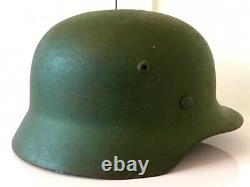 Casque de combat vert foncé pomme de l'armée allemande de la Seconde Guerre mondiale M35 (Heer)