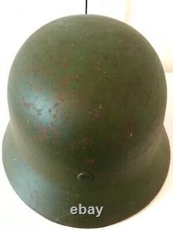 Casque de combat vert foncé pomme de l'armée allemande de la Seconde Guerre mondiale M35 (Heer)