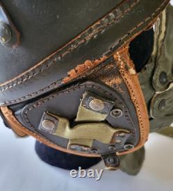 Casque de conducteur de char belge allemand rare de la Seconde Guerre mondiale / masque facial américain pour temps froid
