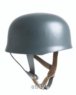 Casque de parachutiste allemand Repro WW2 M38 en acier métallique gris militaire de l'armée de la Seconde Guerre mondiale II