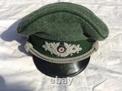Casquette à visière des officiers forestiers de l'armée allemande de la Seconde Guerre mondiale