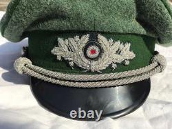 Casquette à visière des officiers forestiers de l'armée allemande de la Seconde Guerre mondiale