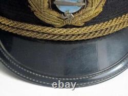 Casquette d'officier Zeppelin allemand de l'armée américaine de la Seconde Guerre mondiale avec un dessus blanc