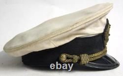 Casquette d'officier Zeppelin allemand de l'armée américaine de la Seconde Guerre mondiale avec un dessus blanc
