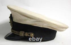 Casquette d'officier Zeppelin allemand de l'armée américaine de la Seconde Guerre mondiale avec un dessus blanc