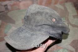 Casquette de campagne de l’armée allemande originale de la Seconde Guerre mondiale, Gebirgsjäger Bergmütze, front de l’Est, WH/SS 1944