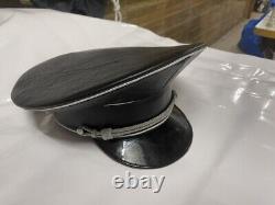 Casquette de concassage de visière de leader de l'armée d'officier de chapeau d'officier d'élite SS allemand de la Seconde Guerre mondiale en noir.