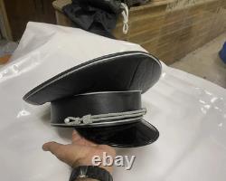 Casquette de crâne en laine noire de l'officier élite des SS allemands de la WWII