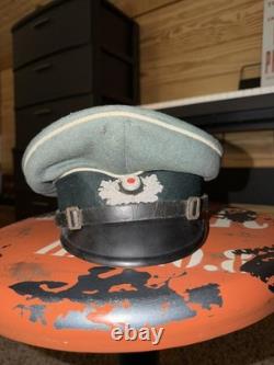 Casquette de visière d'origine de la Wehrmacht allemande de la Seconde Guerre mondiale pour sous-officiers et soldats