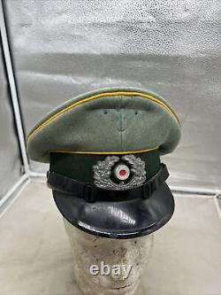 Casquette de visière de la cavalerie allemande de la Seconde Guerre mondiale, reproduction pour les militaires enrôlés de l'armée allemande T494