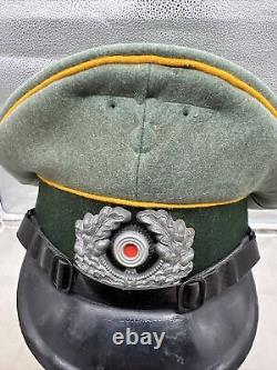 Casquette de visière de la cavalerie allemande de la Seconde Guerre mondiale, reproduction pour les militaires enrôlés de l'armée allemande T494