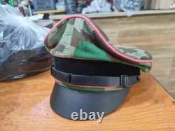 Casquette écrasée de l'armée allemande de la Seconde Guerre mondiale en camouflage éclaté, casquette militaire de terrain