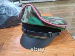 Casquette écrasée de l'armée allemande de la Seconde Guerre mondiale en camouflage éclaté, casquette militaire de terrain