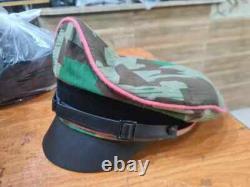 Casquette écrasée de l'armée allemande de la Seconde Guerre mondiale en camouflage éclaté, casquette militaire de terrain