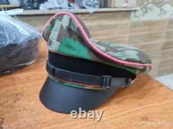 Casquette écrasée de l'armée allemande de la Seconde Guerre mondiale en camouflage éclaté, casquette militaire de terrain