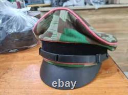 Casquette écrasée de l'armée allemande de la Seconde Guerre mondiale en camouflage éclaté, casquette militaire de terrain