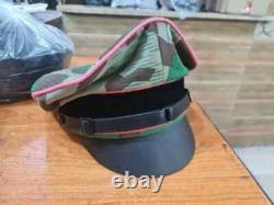 Casquette écrasée de l'armée allemande de la Seconde Guerre mondiale en camouflage éclaté, casquette militaire de terrain