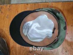 Casquette écrasée de l'armée allemande de la Seconde Guerre mondiale en camouflage éclaté, casquette militaire de terrain