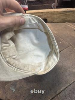 Casquette pilote militaire en cuir allemand vintage de la Seconde Guerre mondiale WWII marron