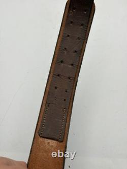 Ceinture en cuir originale de l'armée allemande de la Seconde Guerre mondiale, à utiliser avec des bretelles en Y, une baïonnette et un cadre en A
