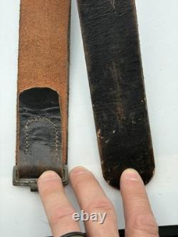 Ceinture en cuir originale de l'armée allemande de la Seconde Guerre mondiale, à utiliser avec des bretelles en Y, une baïonnette et un cadre en A